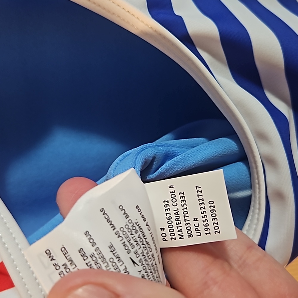 Speedo Girls’ Stripe Blocked One Piece Swimsuit: BLUE/RED: NEW WITH TAGS: SZ 16 - Picture 6 of 8